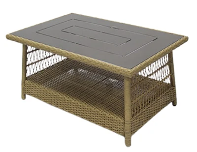 Positano Wicker Coffee Table, Steel Frame, 26 x 40 In.