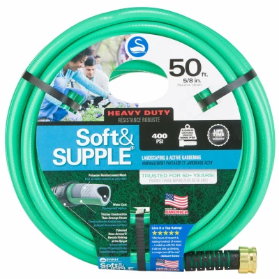 Soft & Supple Garden Hose, Heavy Duty 400 PSI Burst Strength, 5/8-In. x 50-Ft.
