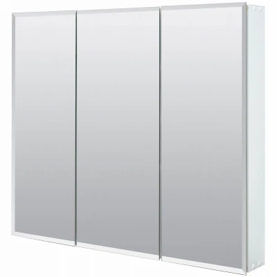 Frameless Tri-View Mirror Medicine Cabinet, 36 In. Wide