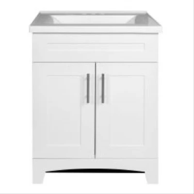 Shaker Vanity Combo, White Finish & White Marble Top, 24 In. Wide