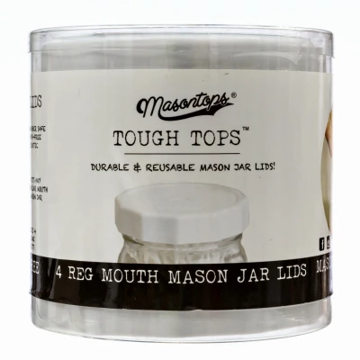 Canning Jar Plastic Lids, Regular Mouth, 4-Pk.