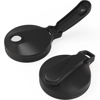 Multi Top Flip Cap Sip, Pour & Store Mason Jar Lid, Black Wide Mouth