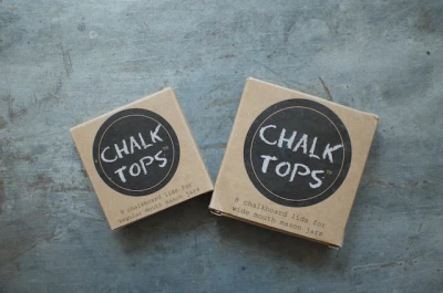 Chalk Tops Blackboard Labelling Lids, Wide Mouth Canning Jars, 8-Pk.