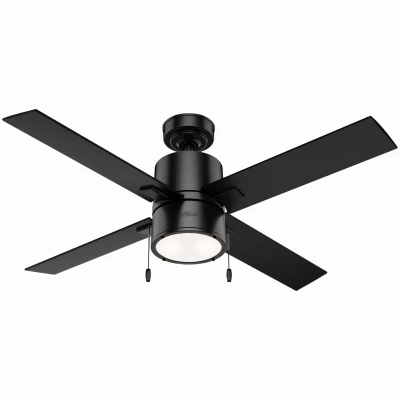 Beck Ceiling Fan, LED Light, Matte Black, 52-In.