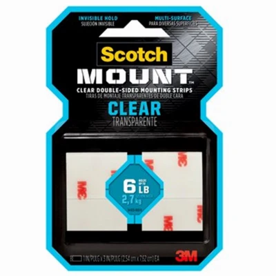 Clear Double-Sided Mounting Strips, 1 x 3 In., 8-Ct.
