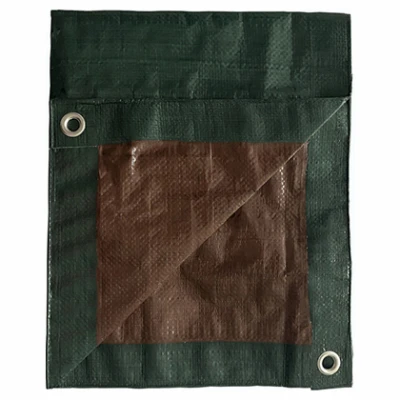 Polyethylene Tarp, Green/brown, 15' X 20' With Grommets