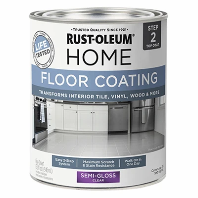 HOME Flooring Protective Top Coat, Step 2, Clear Semi Gloss, Qt.