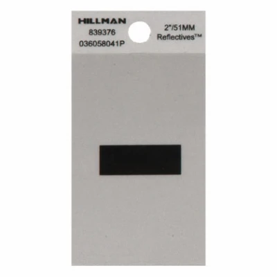 Adhesive Hyphen, Reflective Vinyl, Black and Silver, 2-In.
