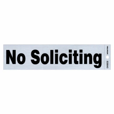 Adhesive No Soliciting Sign, 2 x 8-In.
