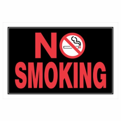 No Smoking Sign with Symbol, 8 x 12-In.