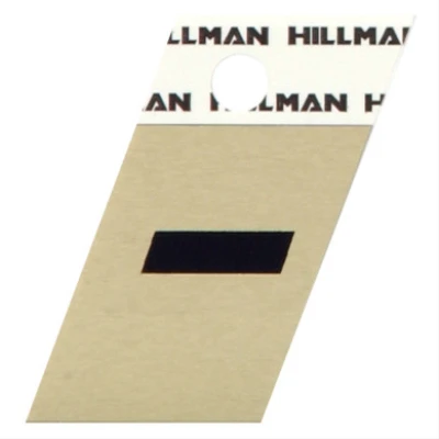 Relective Adhesive Angle-Cut House Address Hyphen, Black and Gold Aluminum, 1.5-In.