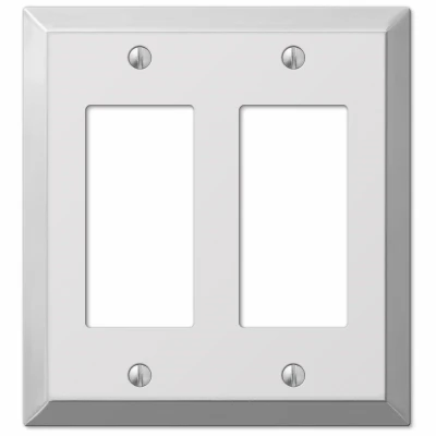 Century Wall Plate, Polished Chrome, Steel, 2 Rocker