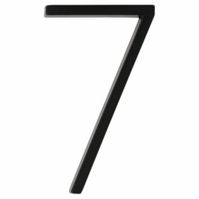 Distinctions House Address Number 7, Flush/Floating Screw Mount, Black Zinc, 5-In.