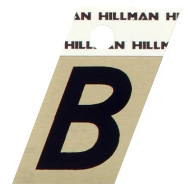 Adhesive Angle-Cut House Address Letter B, Black and Gold Vinyl, 1.5-In.