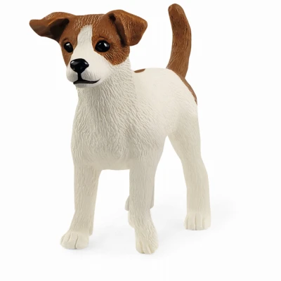 Jack Russell Terrier Toy Animal Figure, White and Brown, Suitable for Ages Three and Up