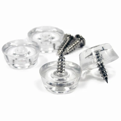 Screw-On Rubber Bumper, Clear, 1-In., 4-Pk.