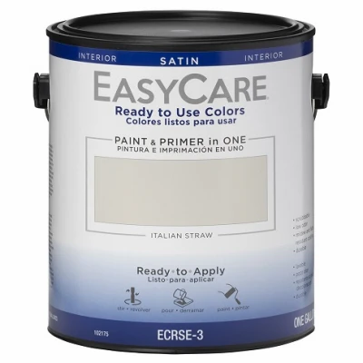 Ready To Use Colors Interior Satin Acrylic Latex Paint, Italian Straw, Gallon - Ecrse-3
