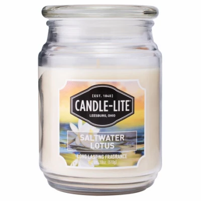 Scented Wax Candle Jar, Saltwater Lotus, 18-oz.