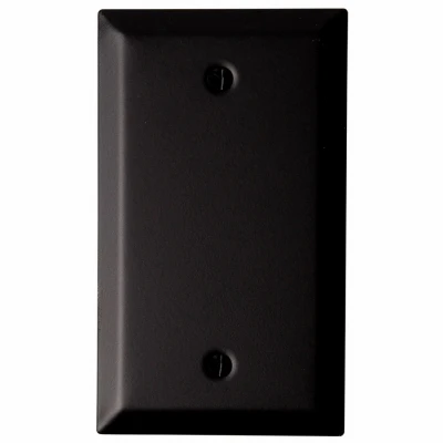 Chelsea Matte Black Steel Wall Plate, 1 Blank, Durable Finish