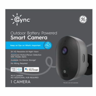 Cync Outdoor Smart Security Camera, Battery Operated