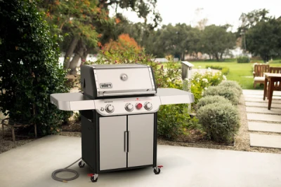 Genesis S-325s Three-Burner Liquid Propane Gas Grill with Thirty-Nine Thousand BTUs and Sear Burner, Stainless Steel