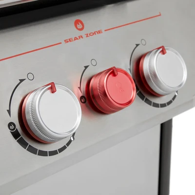 Genesis S-325s Three-Burner Liquid Propane Gas Grill with Thirty-Nine Thousand BTUs and Sear Burner, Stainless Steel