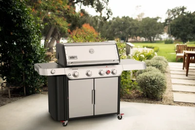Genesis S-435 Four-Burner Liquid Propane Gas Grill with Forty-Eight Thousand BTU, Side Burner, Sear Burner, Stainless Steel
