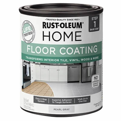 HOME Floor Coating, Step 1 Base Coat, Pearl Gray, 1 Qt.