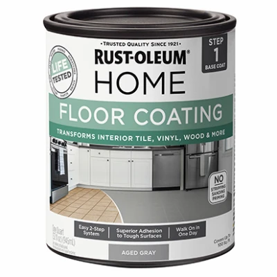 HOME Floor Coating, Step 1 Base Coat, Aged Gray, 1 Qt.