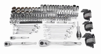 180-Pc. Mechanics SAE/Metric Socket Tool Set & CW, 1/4, 3/8 & 1/2 In. Drive