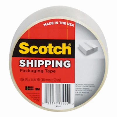 Lightweight Shipping Packaging Tape 3350, 1.88-In x 54.6 Yd.