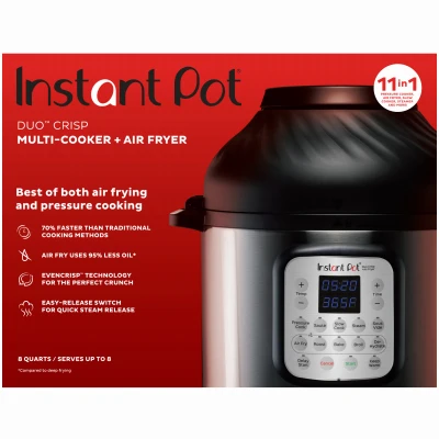 Duo Crisp Plus Air Fryer 11-in-1 Multi-Function Cooker 8 Quart Capacity