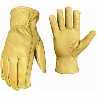 Water Resistant Leather Gloves, Men's M