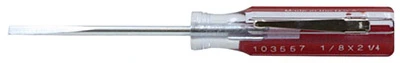 MASTER MECHANIC Round Slotted Cabinet Screwdriver, 1/8 x 2.25 In.