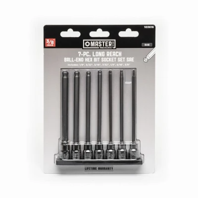 7-Pc. SAE Long Ball End Socket Set