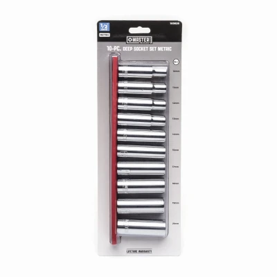 10-Pc. Metric Deep Socket Set, 1/2 In. Drive