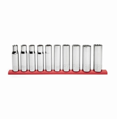 10-Pc. Metric Deep Socket Set, 1/2 In. Drive