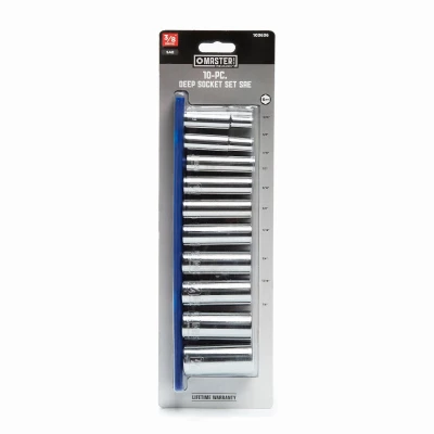 10-Pc. SAE Deep Socket Set, 3/8 In. Drive