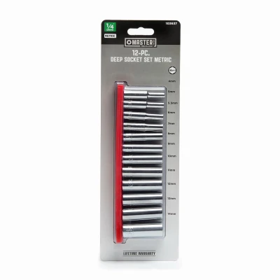 12-Pc. Metric Deep Socket Set, 1/4 In. Drive