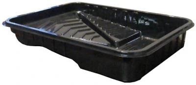 Disposable Plastic Paint Tray, Black, 9-inch, 1 Liter Capacity