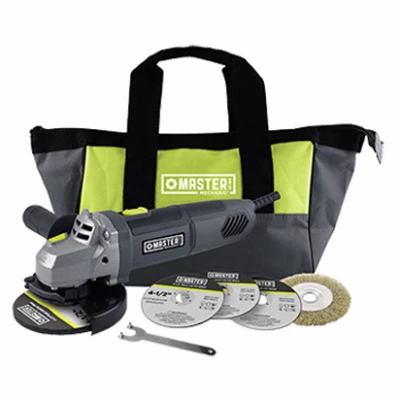 MASTER MECHANIC Angle Grinder Kit, 6-amp Motor, 4-1/2-In., With Accessories