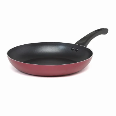 Easy Clean Fry Pan, Non-Stick Coated Aluminum, Red, 12 In.