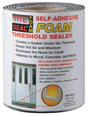 Threshold Sealer, Self-Adhesive Foam, 5.5-In. x 6.5-Ft.