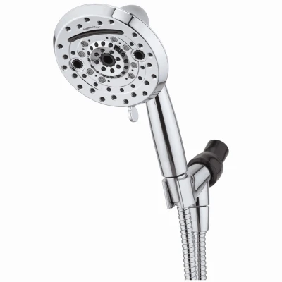 Amp WaterSense 10-Spray Handheld Shower Head, 1.8 GPM, Chrome, 5 In.