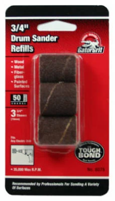 Coarse Drum Sander Resin Cloth Sleeve, 3/4 x 1 In., 3-Pk.