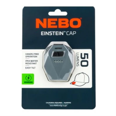 Einstein LED Rechargeable Cap Light with 3 Lighting Modes, Hands-Free Operation, 50 Lumens Brightness