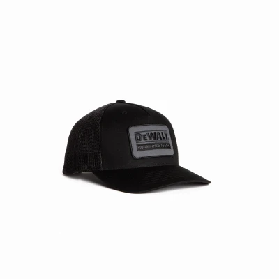 Trucker Hat, Black/Black Patch, One Size