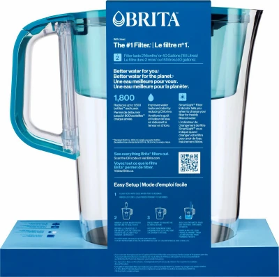 Water Filter Pitcher + Filter, 10 Cup Capacity