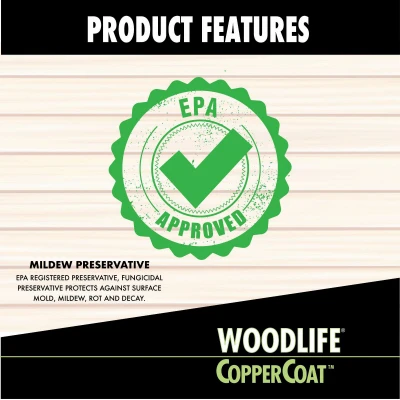 Coppercoat Green Wood Preservative, 1 Quart, Protects Against Rot and Decay