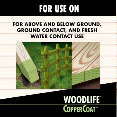 Coppercoat Green Wood Preservative, 1 Quart, Protects Against Rot and Decay